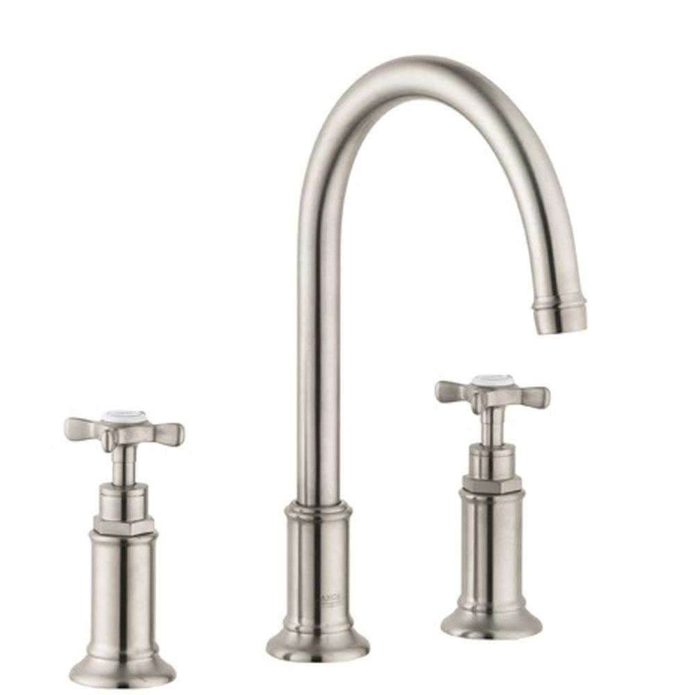 AXOR Montreux Widespread Faucet 180 with Cross Handles and Pop-Up Drain