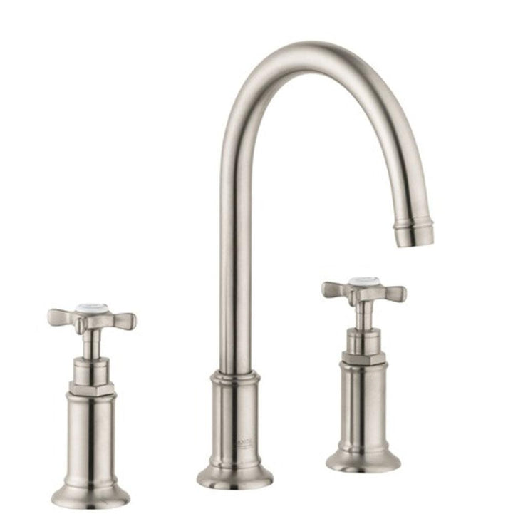 AXOR Montreux Widespread Faucet 180 with Cross Handles and Pop-Up Drain