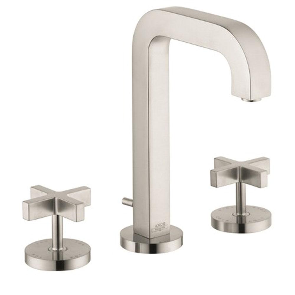 AXOR Citterio Widespread Faucet 170 with Cross Handles and Pop-Up Drain