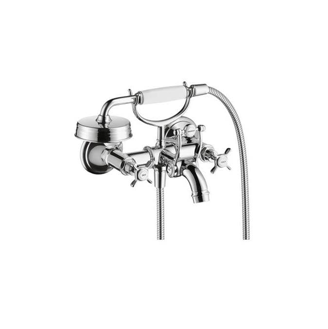 AXOR Montreux 2-Handle Wall-Mounted Tub Filler with Cross Handles and Handshower