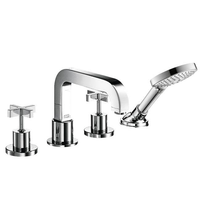 AXOR Citterio 4-Hole Roman Tub Set Trim with Cross Handles and Handshower