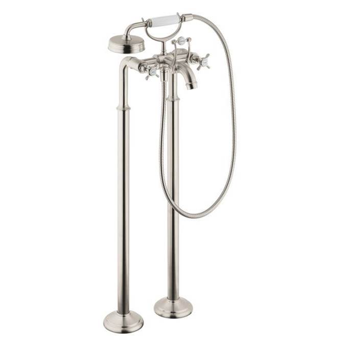 AXOR Montreux 2-Handle Freestanding Tub Filler Trim with Cross Handles and Handshower