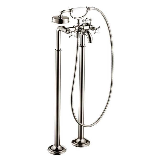 AXOR Montreux 2-Handle Freestanding Tub Filler Trim with Cross Handles and Handshower