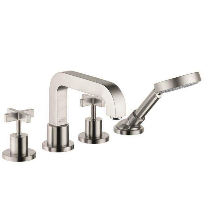 AXOR Citterio 4-Hole Roman Tub Set Trim with Cross Handles and Handshower