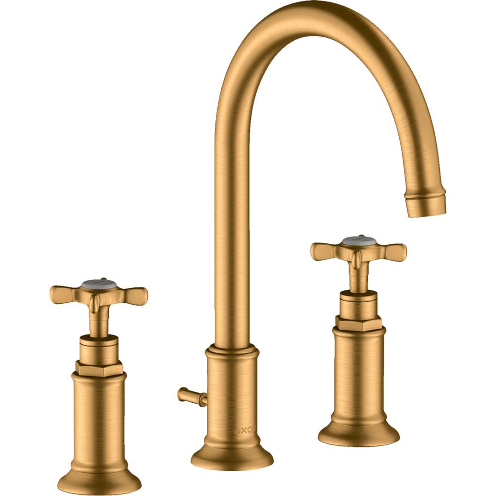 AXOR Montreux Widespread Faucet 180 with Cross Handles and Pop-Up Drain