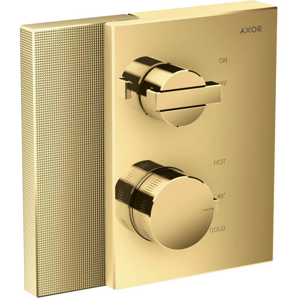 AXOR Edge Thermostatic Trim with Volume Control Diamond Cut