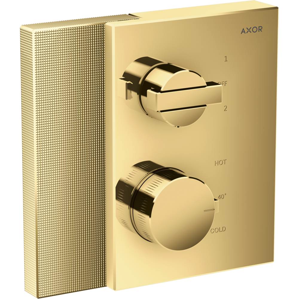 AXOR Edge Thermostatic Trim with Volume Control and Diverter Diamond Cut