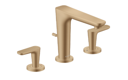 AXOR Citterio C Widespread Faucet 125 with Pop-Up Drain Cubic Cut