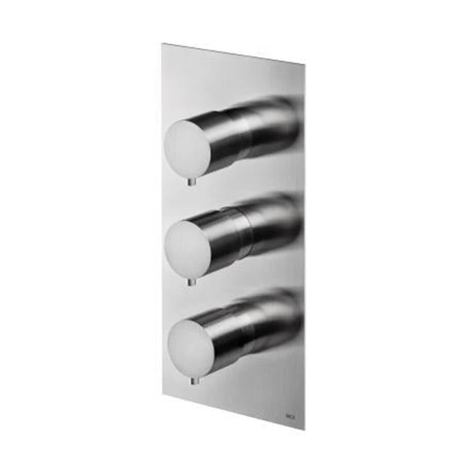 MGS Bagno Minimal Stainless Steel Thermostatic Trim with Two Volume Controls / Two way Diverters