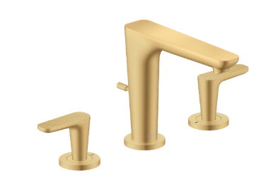 AXOR Citterio C Widespread Faucet 125 with Pop-Up Drain Cubic Cut