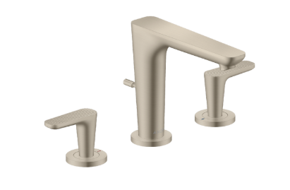 AXOR Citterio C Widespread Faucet 125 with Pop-Up Drain Cubic Cut