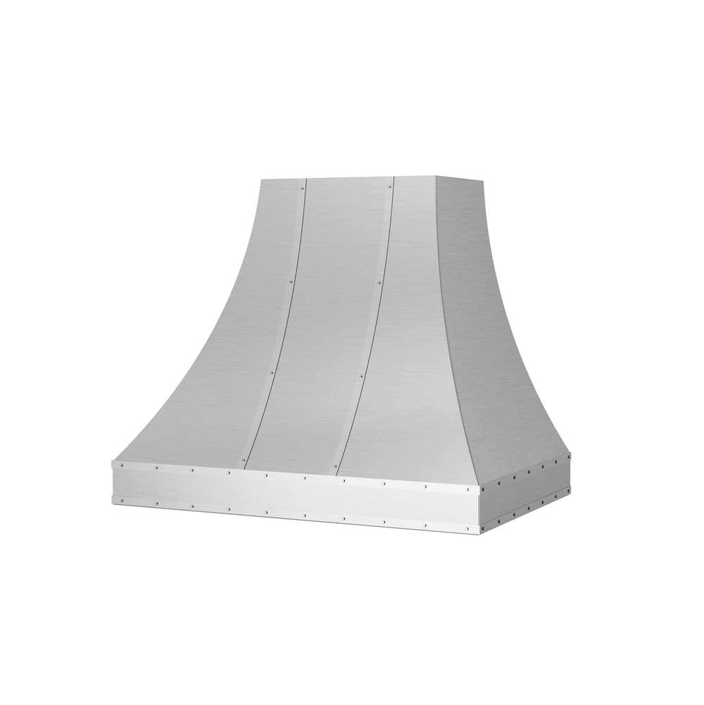 BlueStar Sahara Curved Sides Wall Hood With Brushed Stainless Strapping And Rivets
