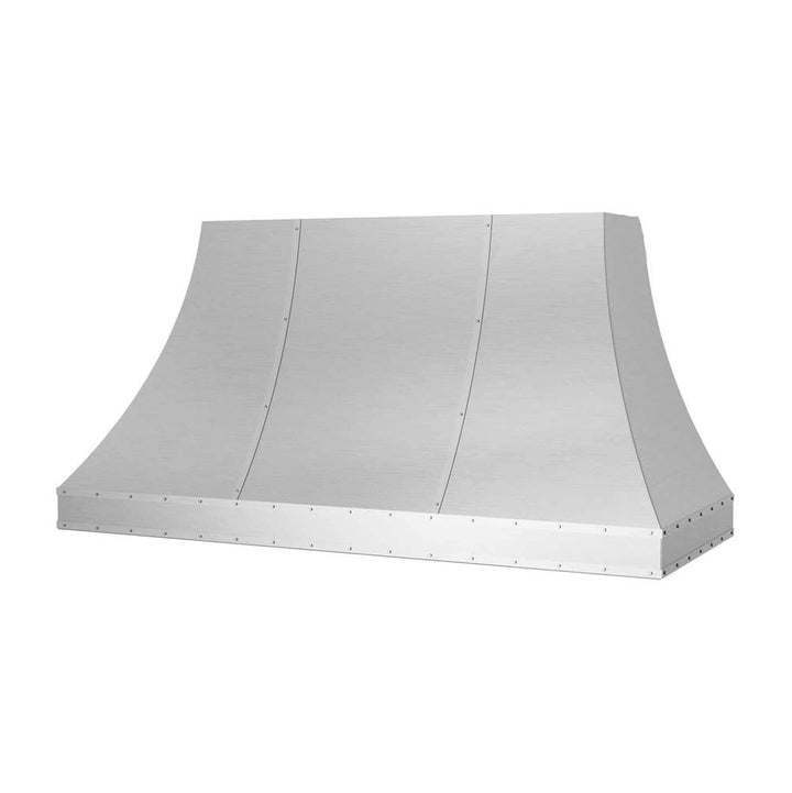 BlueStar Sahara Curved Sides Wall Hood With Brushed Stainless Strapping And Rivets