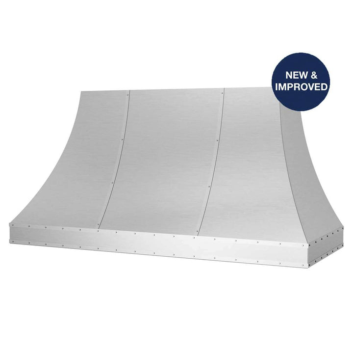 BlueStar Sahara Curved Sides Wall Hood With Brushed Stainless Strapping And Rivets