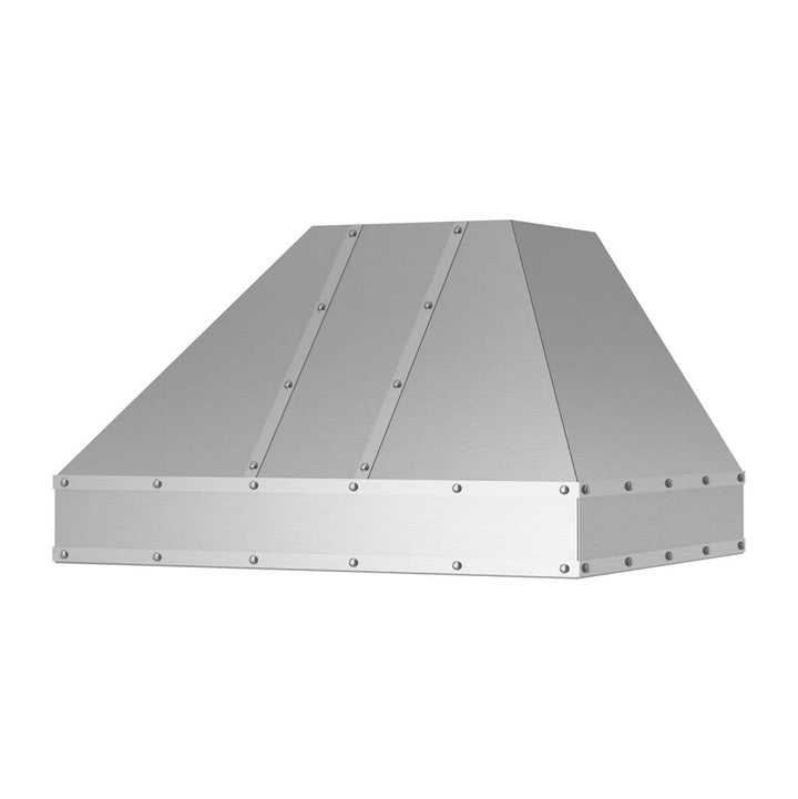 BlueStar Hampton Wall Hood With Brushed Stainless Strapping And Rivets
