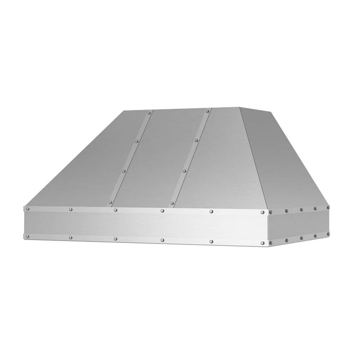 BlueStar Hampton Wall Hood With Brushed Stainless Strapping And Rivets