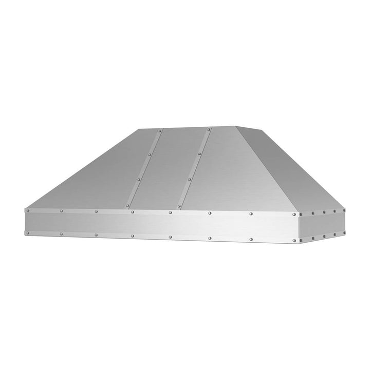 BlueStar Hampton Wall Hood With Brushed Stainless Strapping And Rivets
