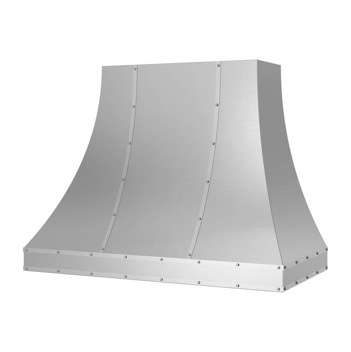 BlueStar Ridgeline Wall Hood With Brushed Stainless Strapping And Rivets