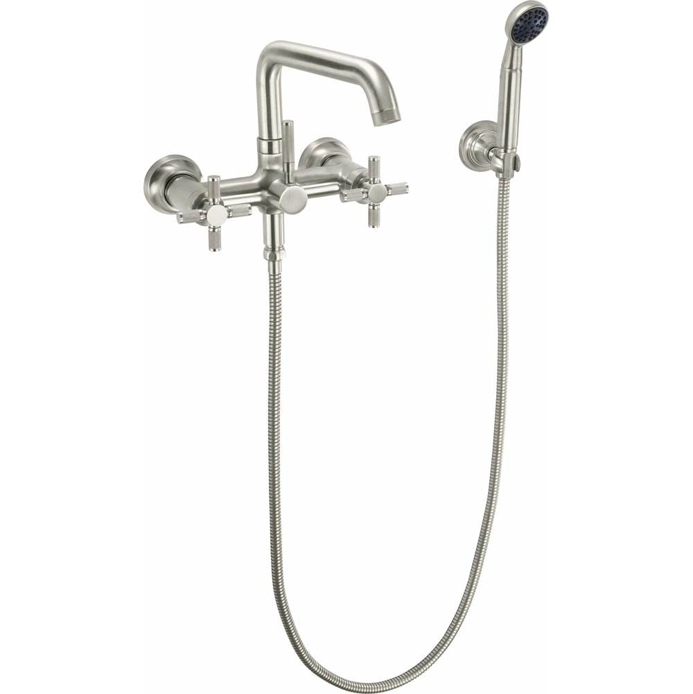California Faucets Industrial Wall Mount Tub Filler - Low Quad Spout