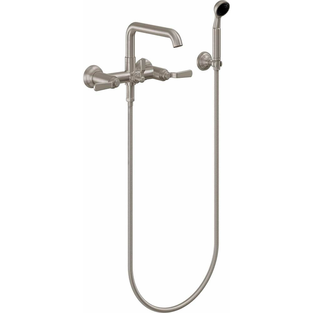 California Faucets Industrial Wall Mount Tub Filler - Low Quad Spout