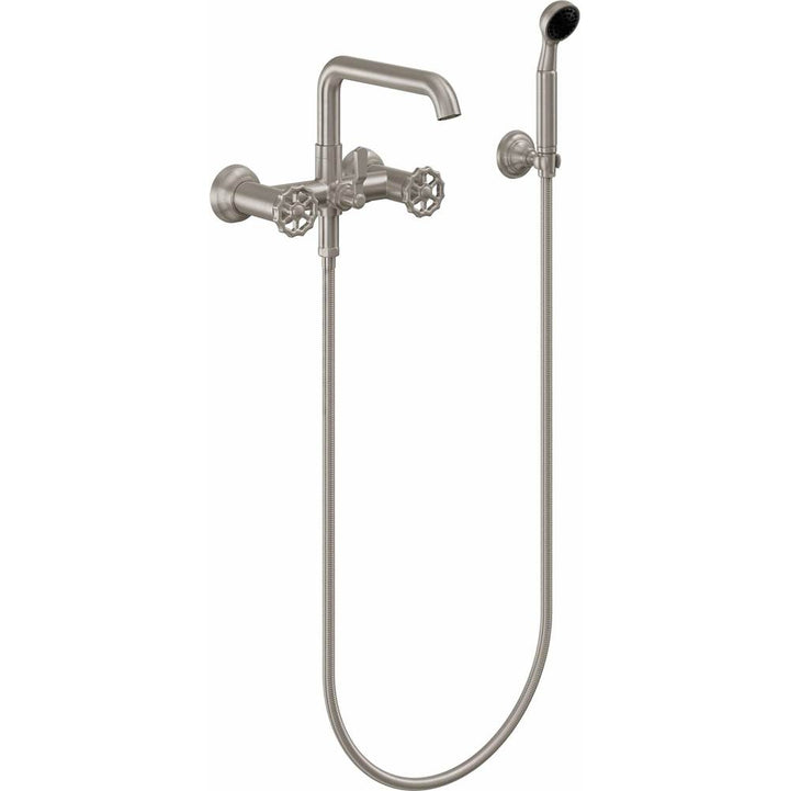 California Faucets Industrial Wall Mount Tub Filler - Low Quad Spout