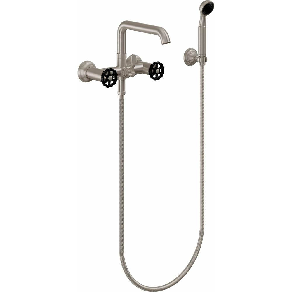 California Faucets Industrial Wall Mount Tub Filler - Low Quad Spout