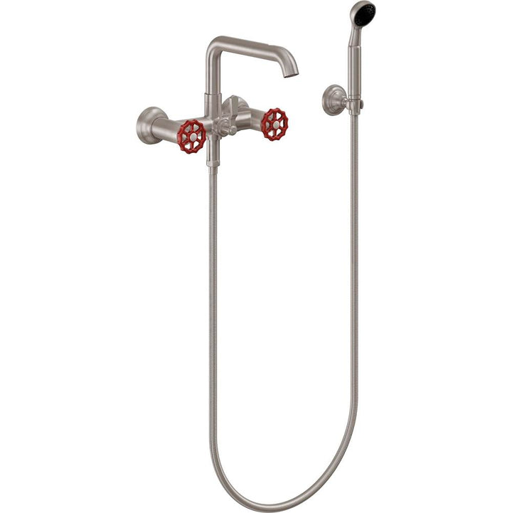 California Faucets Industrial Wall Mount Tub Filler - Low Quad Spout