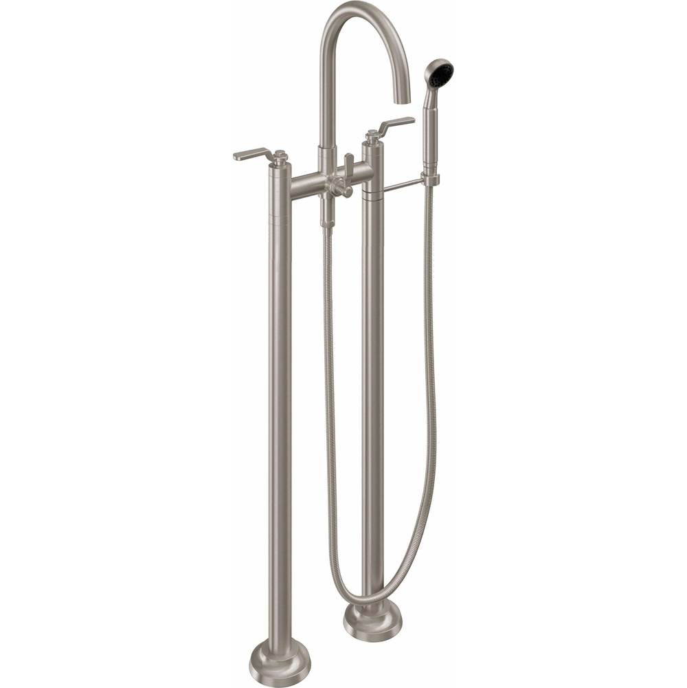 California Faucets Industrial Floor Mount Tub Filler - Arc Spout