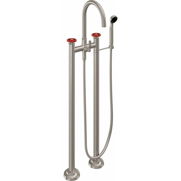 California Faucets Industrial Floor Mount Tub Filler - Arc Spout