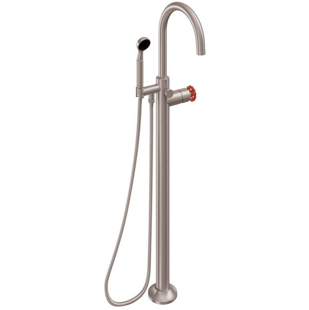 California Faucets Industrial Single Hole Floor Mount Tub Filler - Arc Spout
