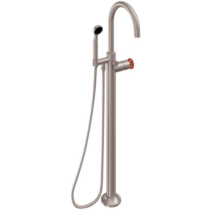 California Faucets Industrial Single Hole Floor Mount Tub Filler - Arc Spout