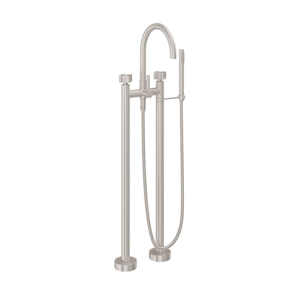 California Faucets Contemporary Floor Mount Tub Filler - Arc Spout
