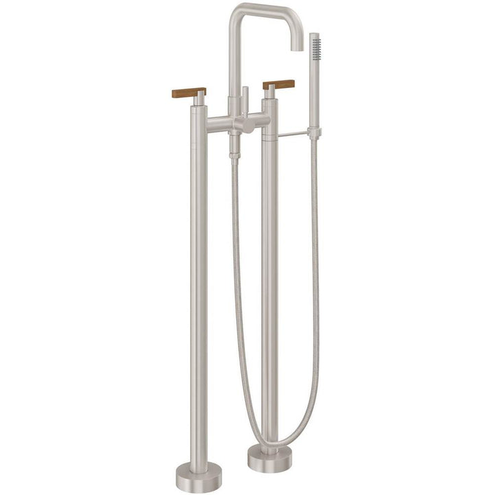 California Faucets Contemporary Single Hole Floor Mount Tub Filler - Quad Spout Antique Brass Finish