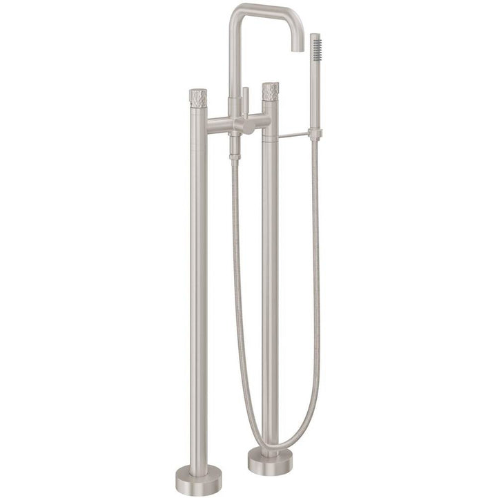 California Faucets Contemporary Single Hole Floor Mount Tub Filler - Quad Spout Antique Brass Finish