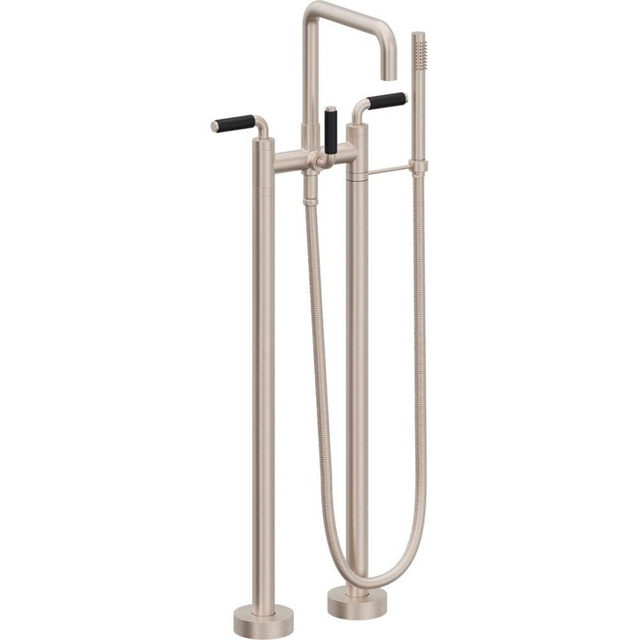 California Faucets Contemporary Single Hole Floor Mount Tub Filler - Quad Spout Antique Brass Finish