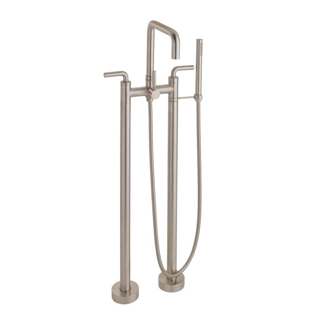 California Faucets Contemporary Single Hole Floor Mount Tub Filler - Quad Spout Antique Brass Finish