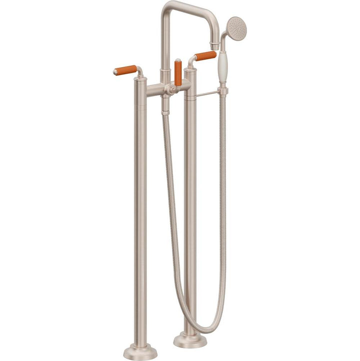 California Faucets Traditional Floor Mount Tub Filler Quad Spout