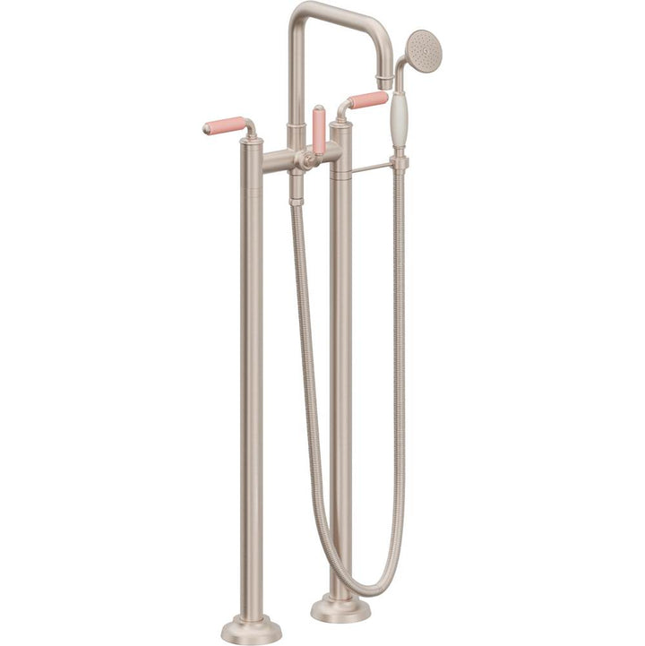 California Faucets Traditional Floor Mount Tub Filler Quad Spout