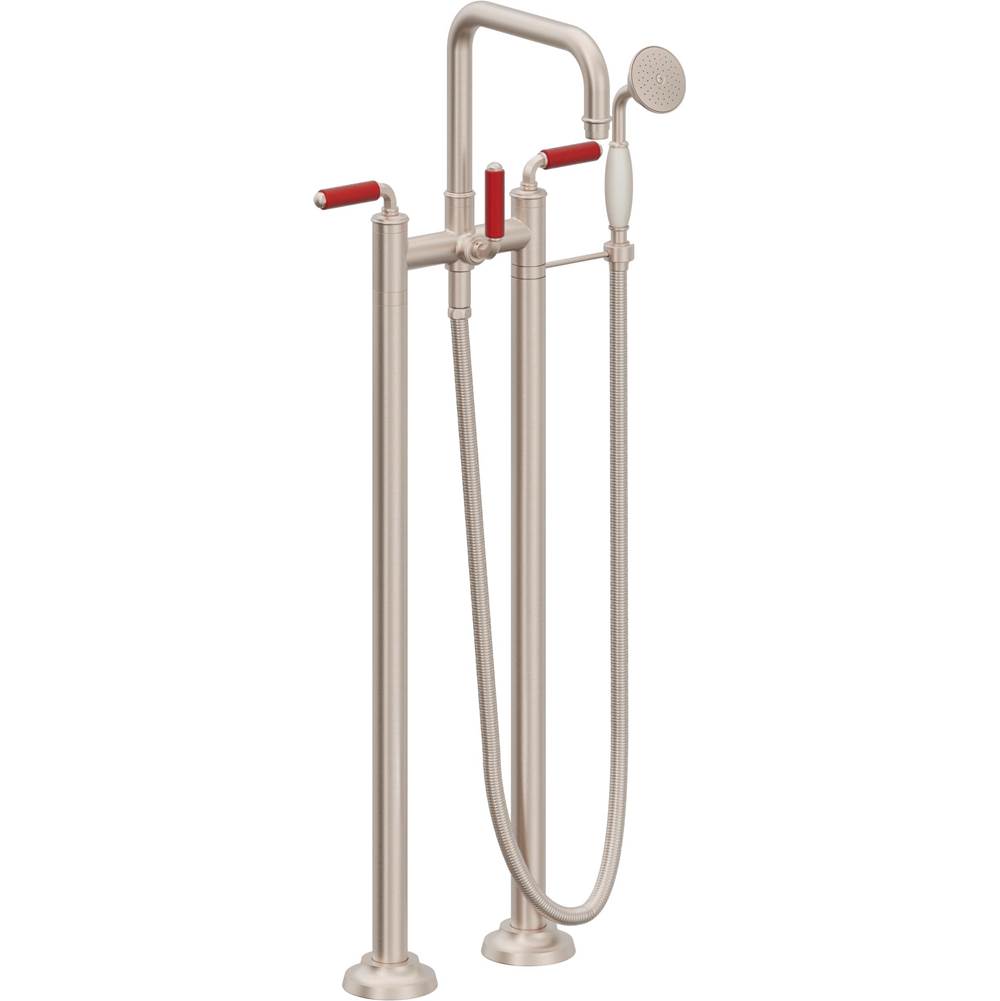 California Faucets Traditional Floor Mount Tub Filler Quad Spout