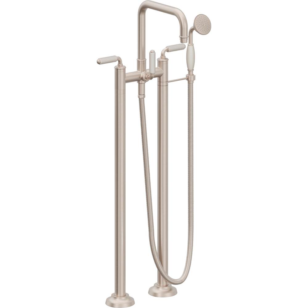 California Faucets Traditional Floor Mount Tub Filler Quad Spout