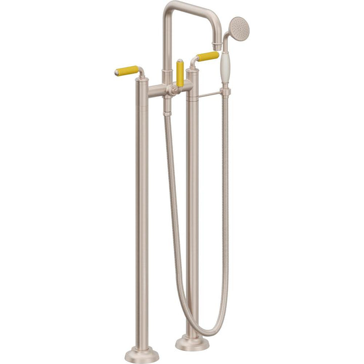 California Faucets Traditional Floor Mount Tub Filler Quad Spout