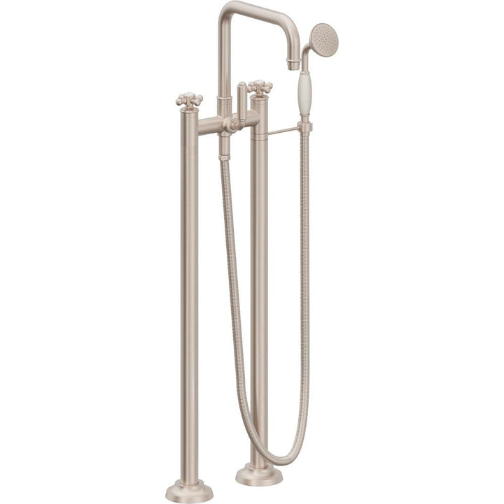 California Faucets Traditional Floor Mount Tub Filler Quad Spout