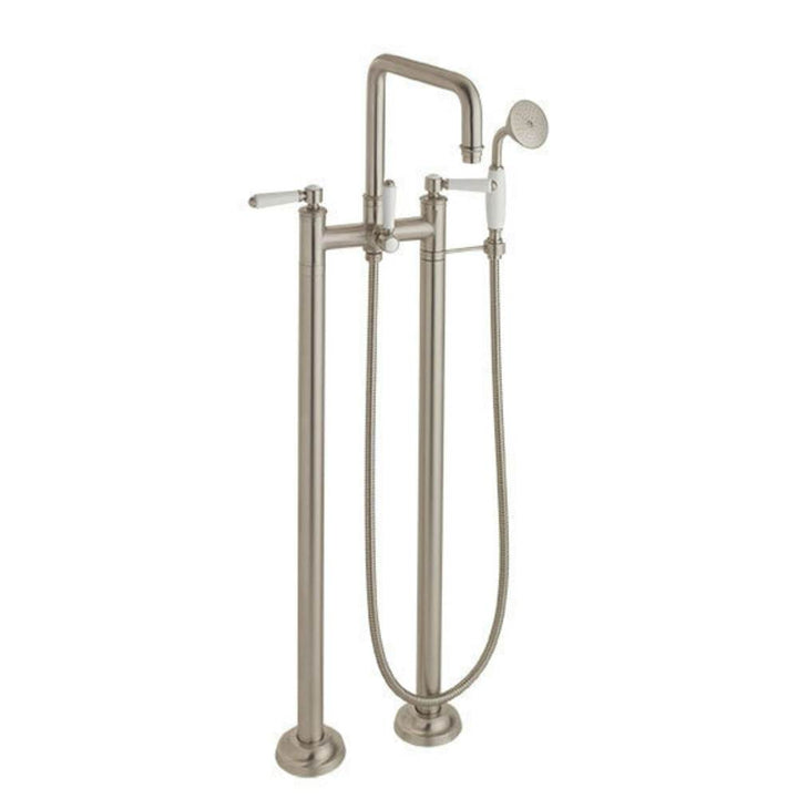 California Faucets Traditional Floor Mount Tub Filler Quad Spout