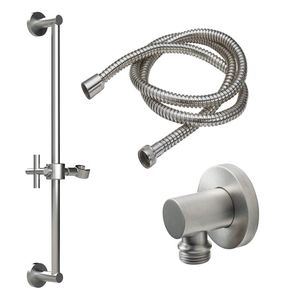 California Faucets Slide Bar Handshower Kit Cross Handle with Round Base
