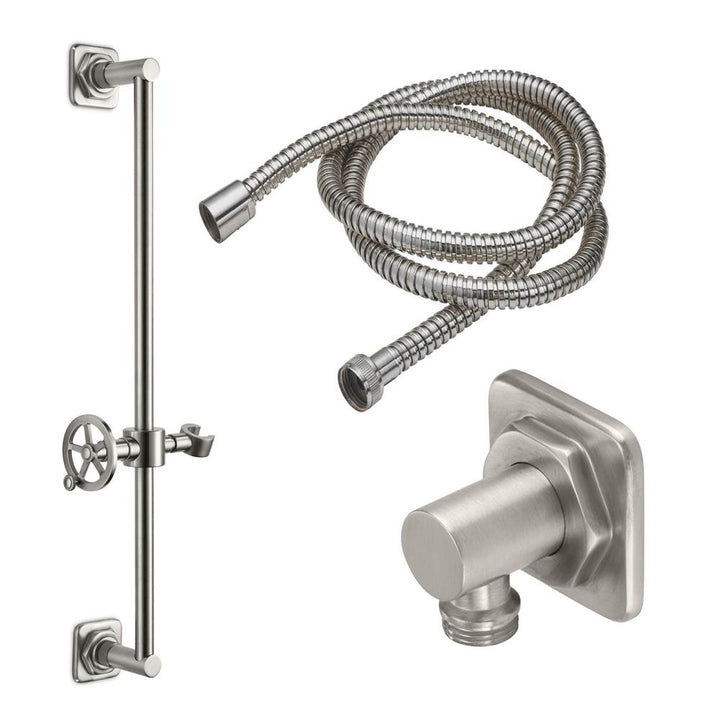California Faucets Slide Bar Handshower Kit with Quad Base