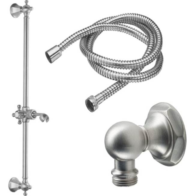 California Faucets Slide Bar Handshower Kit - Cross Handle with Hex Base