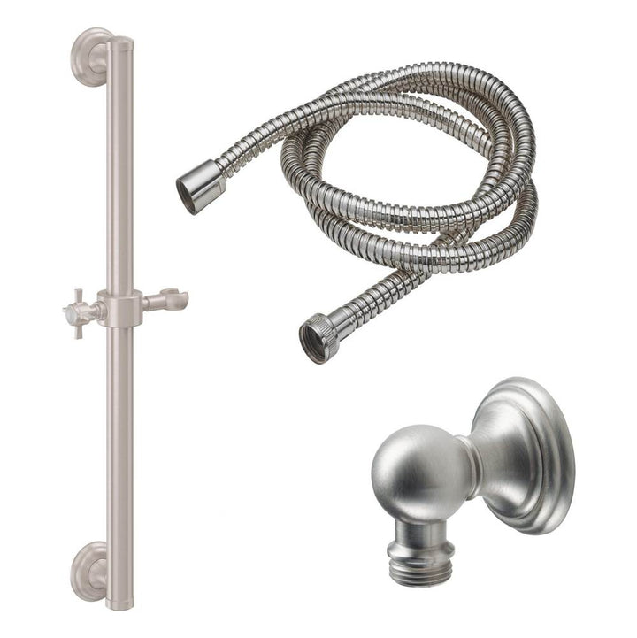 California Faucets Grab Bar Handshower Kit - Cross Handle with Line Base