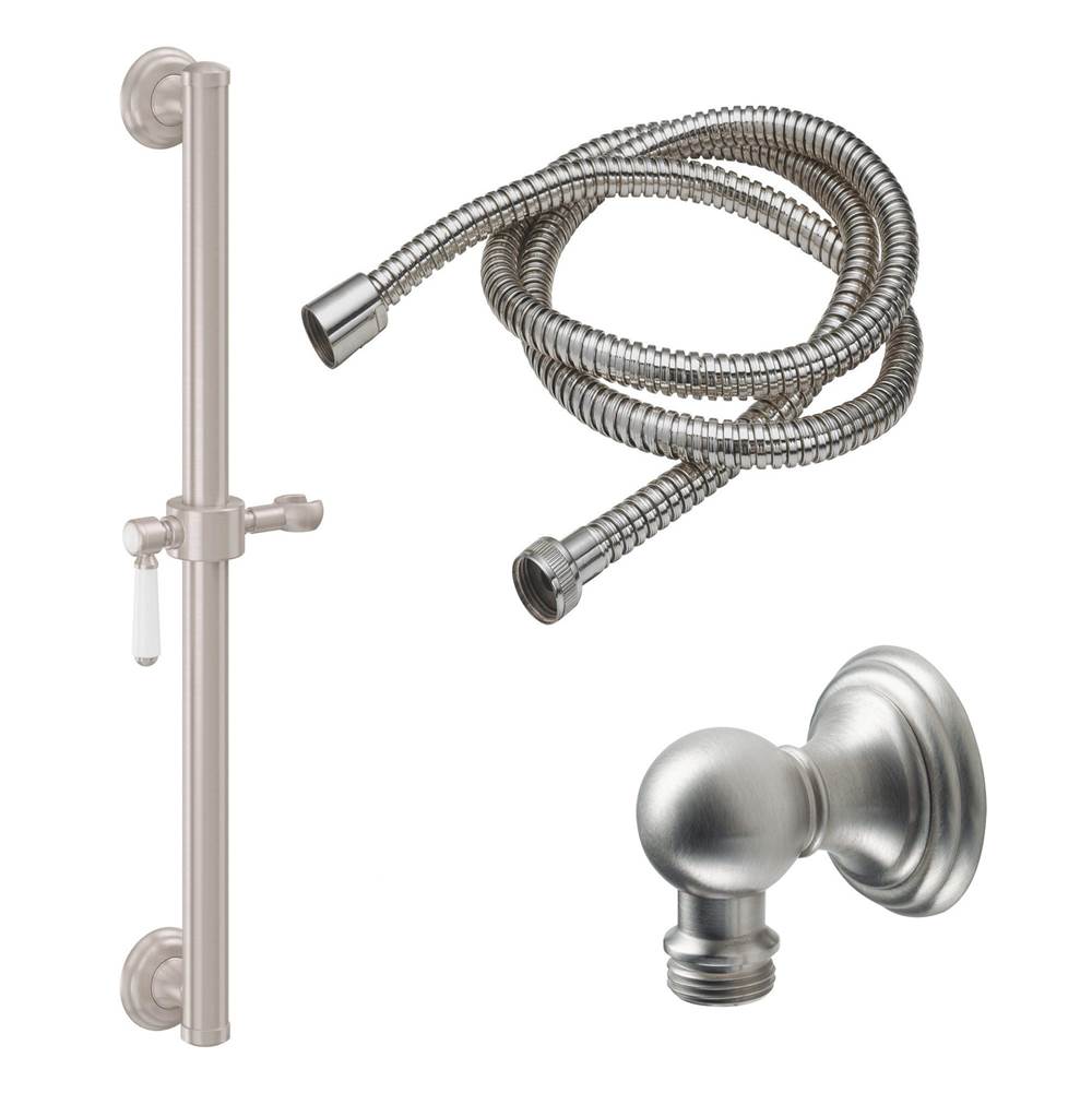 California Faucets Grab Bar Handshower Kit - Porcelain Lever Handle with Line Base
