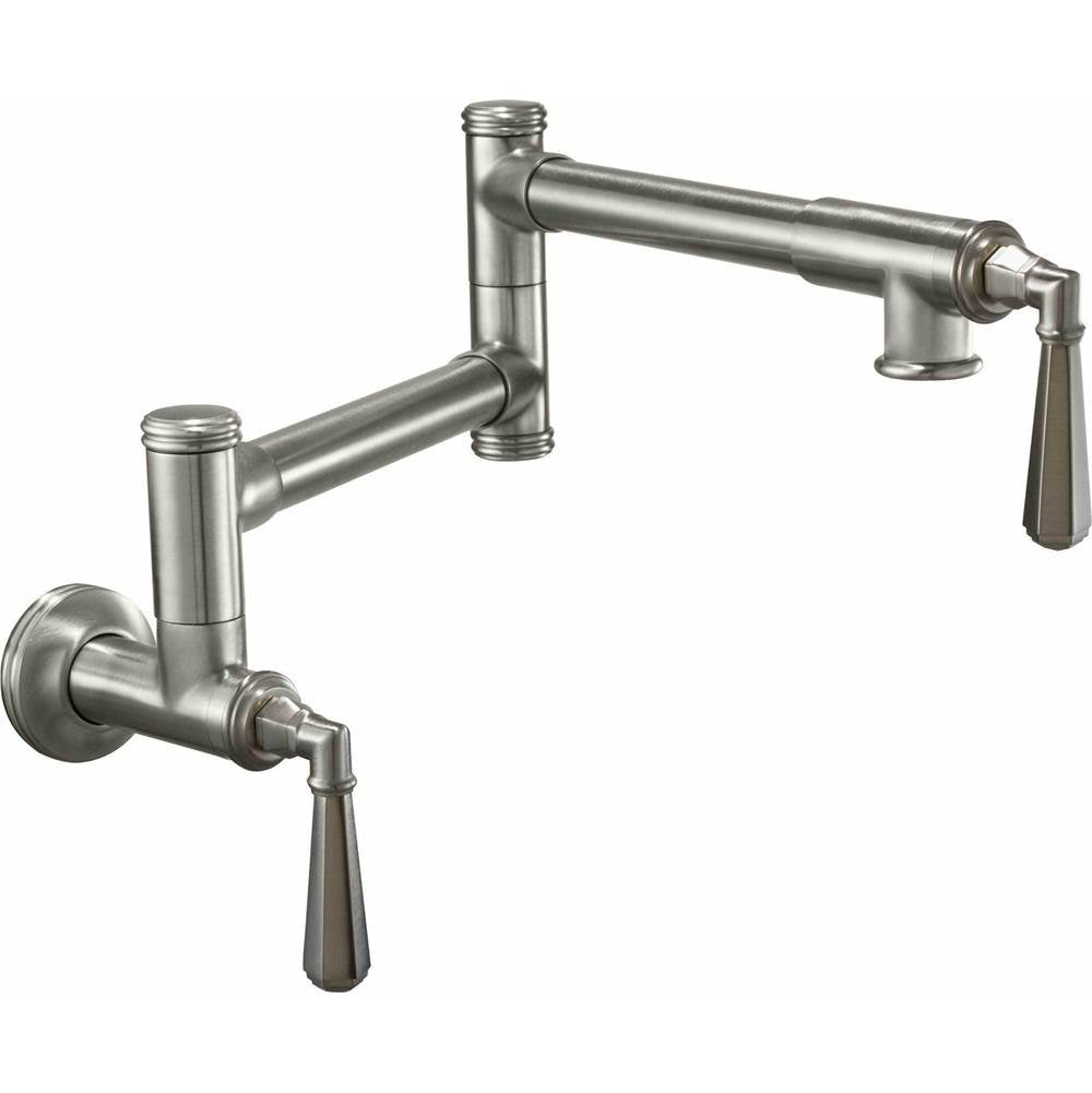 California Faucets Pot Filler Dual Handle Wall Mount Traditional
