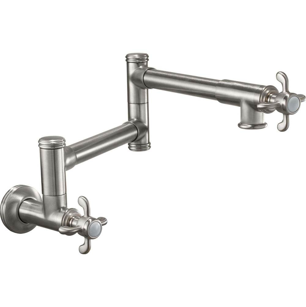 California Faucets Pot Filler Dual Handle Wall Mount Traditional